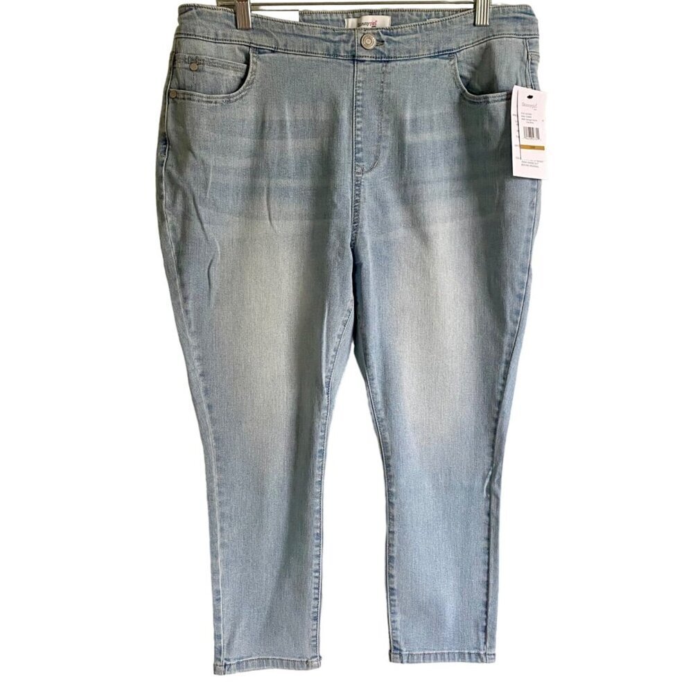 Skinnygirl Mid Rise Skinny Crop Light Wash Jeans Women's Size 16W NEW NWT